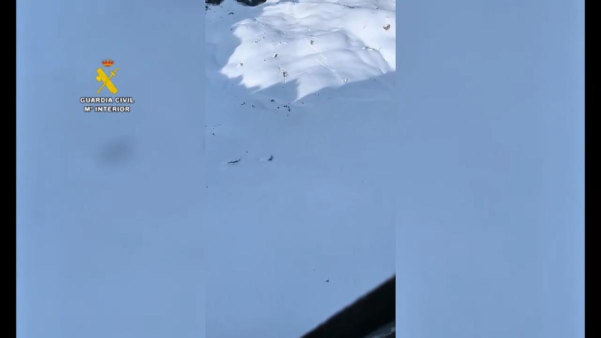 Dispositivo de búsqueda de la Guardia Civil en Panticosa tras el alud mortal