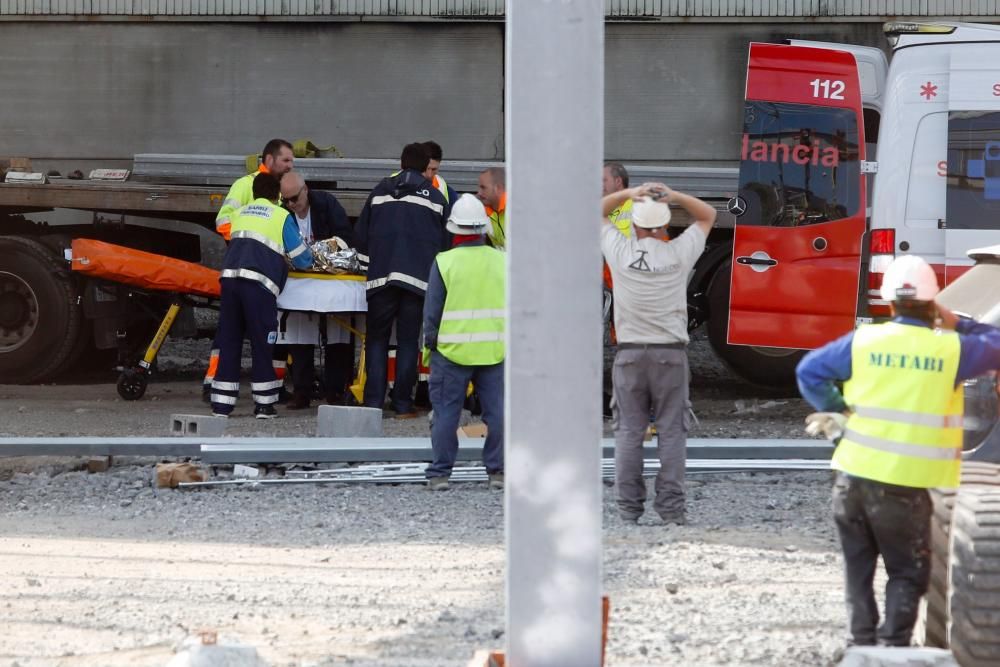 Un muerto y un herido grave en unas obras del parque empresarial de la ría de Avilés