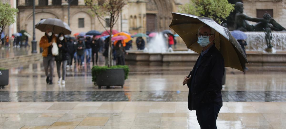 Una foto de archivo de lluvias en València
