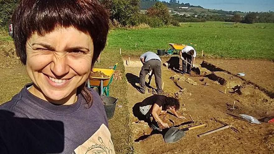 Esperanza Martín, en la excavación.