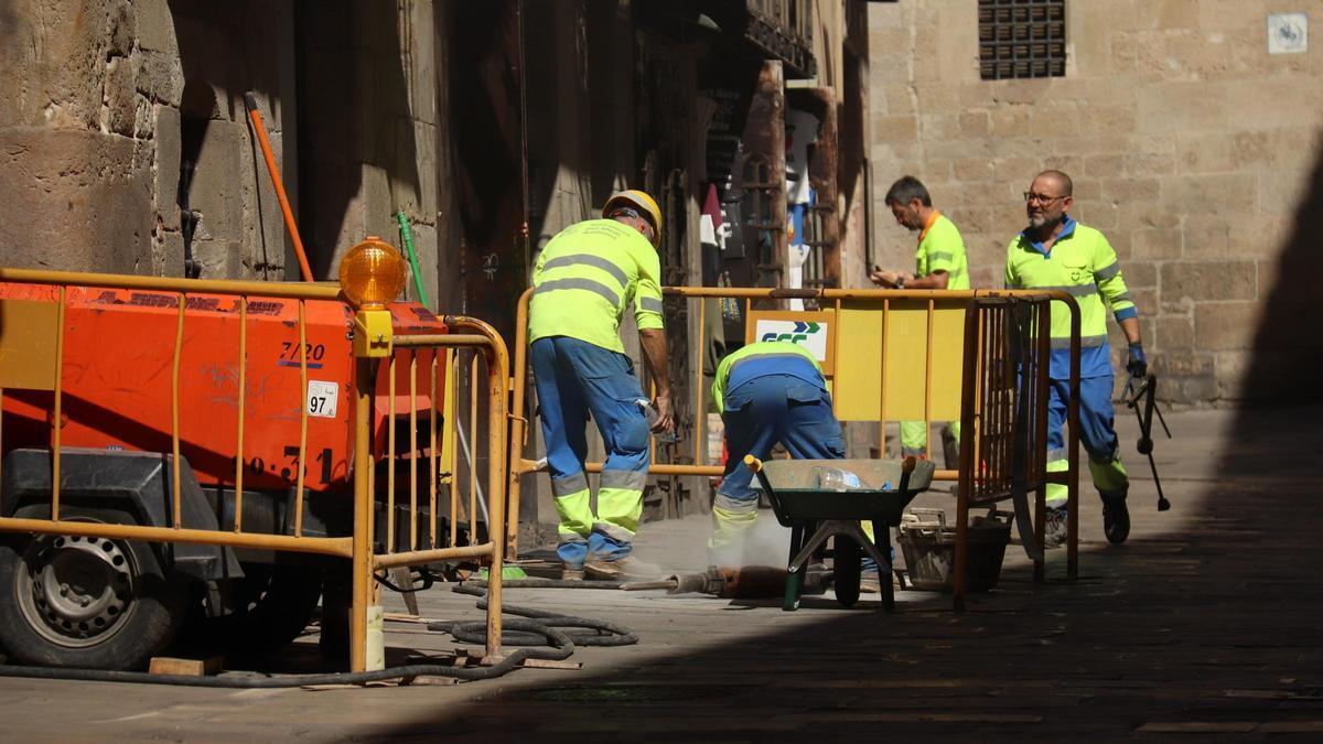 Un grup de treballadors del sector de la construcció.