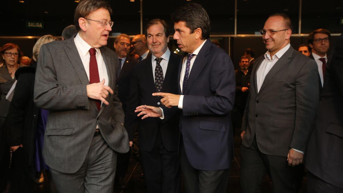 Ximo Puig y Carlos Mazón durante un evento de FOPA en una imagen de archivo.
