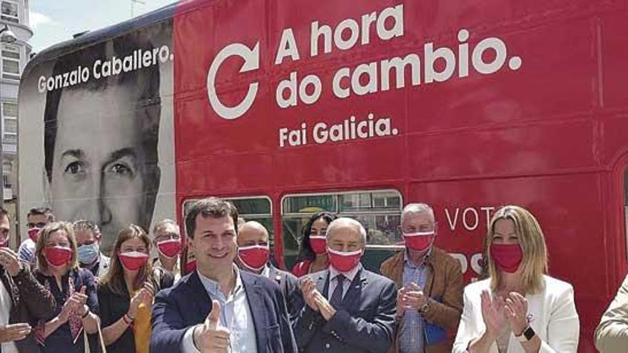 Gonzalo Caballero durante un acto electoral ayer en Lugo.