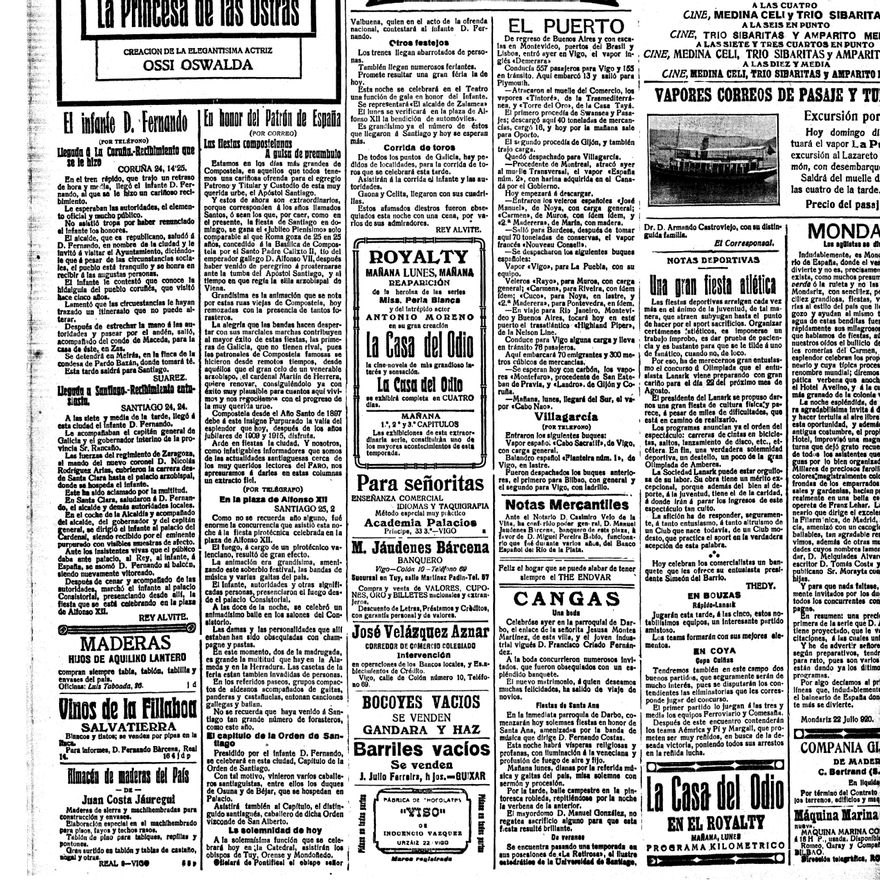 O Día de Galicia a través das portadas de FARO DE VIGO