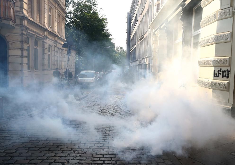 Nueva jornada de disturbios en las protestas contra la cumbre del G20 en Hamburgo.