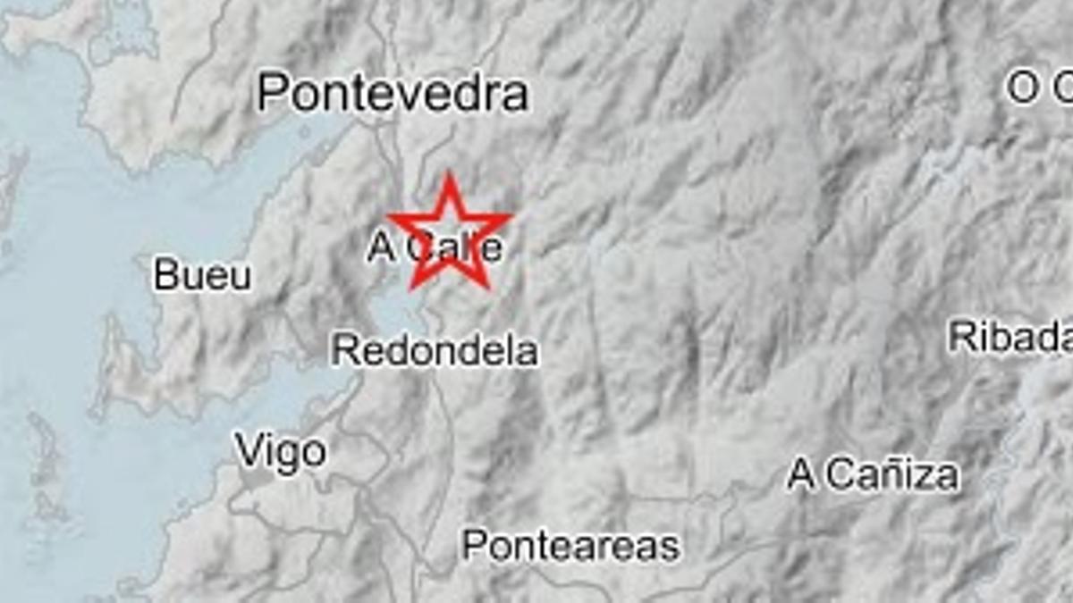 Epicentro del terremoto en Pontesampaio.