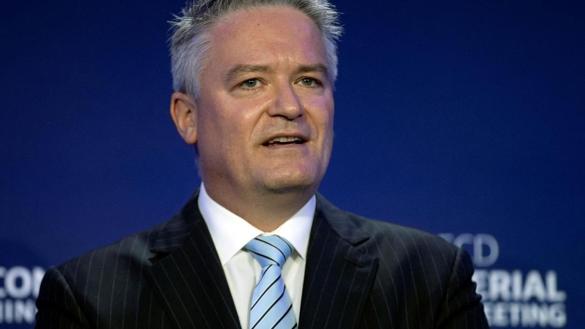 OECD&#039;s incoming Secretary-General and former Australian Finance Minister Mathias Cormann delivers a speech at a handover ceremony during which he takes on the role of Secretary-General of the Organisation for Economic Co-operation and Development (OECD) from outgoing Secretary-General Angel Gurria at the OECD headquarters in Paris, France, June 1, 2021