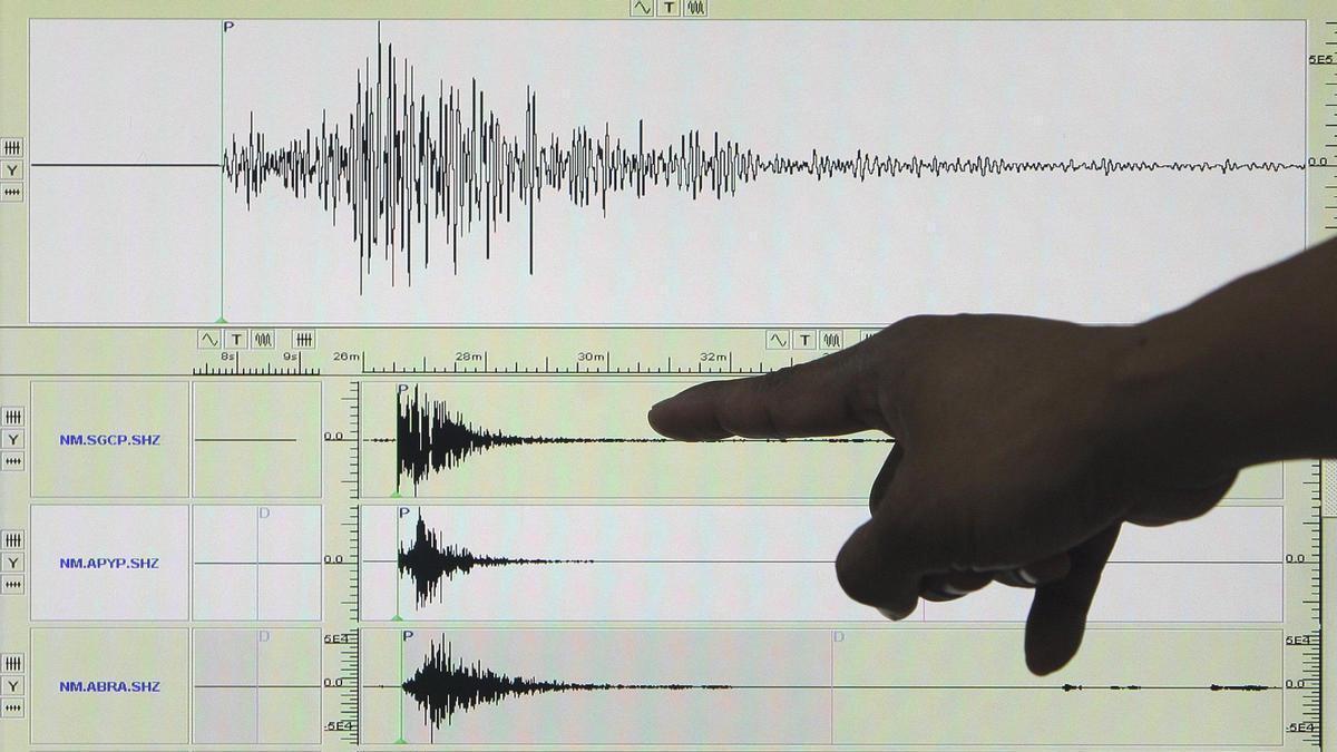 Imagen de archivo del registro de un terremoto en un sismógrafo.