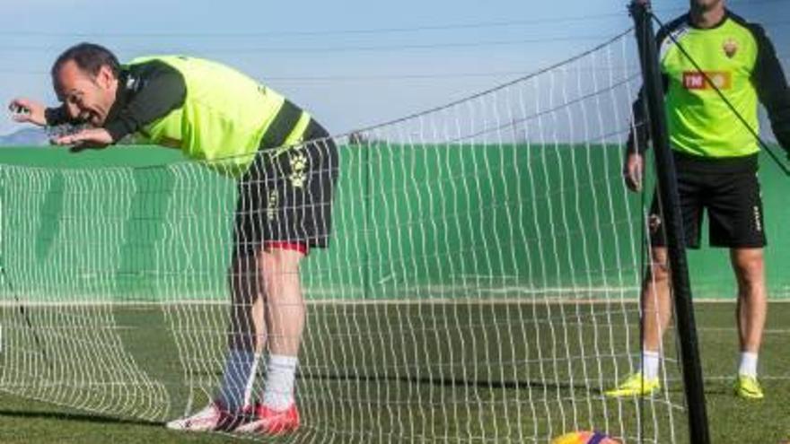 Nino, ayer, durante el entrenamiento matinal.