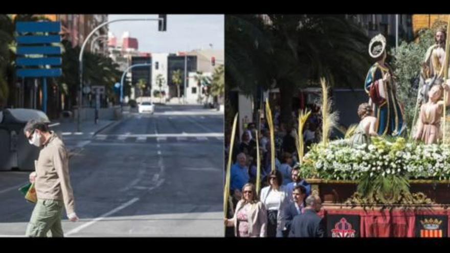 Domingo de Ramos en Alicante: de la devoción de 2019 a la soledad de 2020