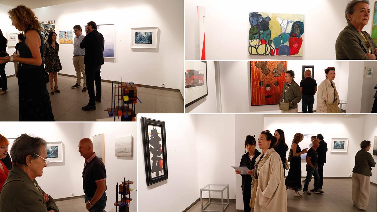 En las fotos, varios detalles de la exposición colectiva de verano inaugurada ayer en la galería avilesina Amaga.