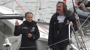 llegada de greta thunberg a nueva york tras dos semanas de travesia