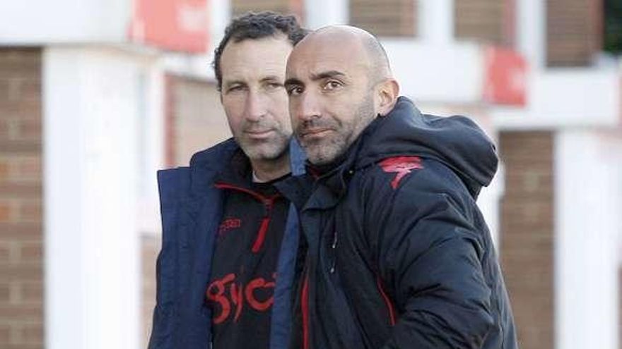 Abelardo, junto a Tomás Hervás, durante su etapa en el Sporting.