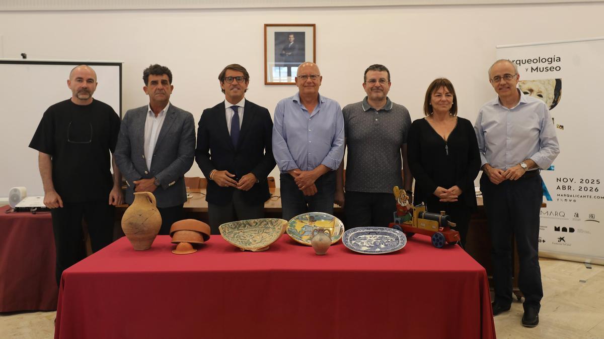 Responsables de ambos museos en la presentación de la próxima exposición del MARQ con fondos de Dénia