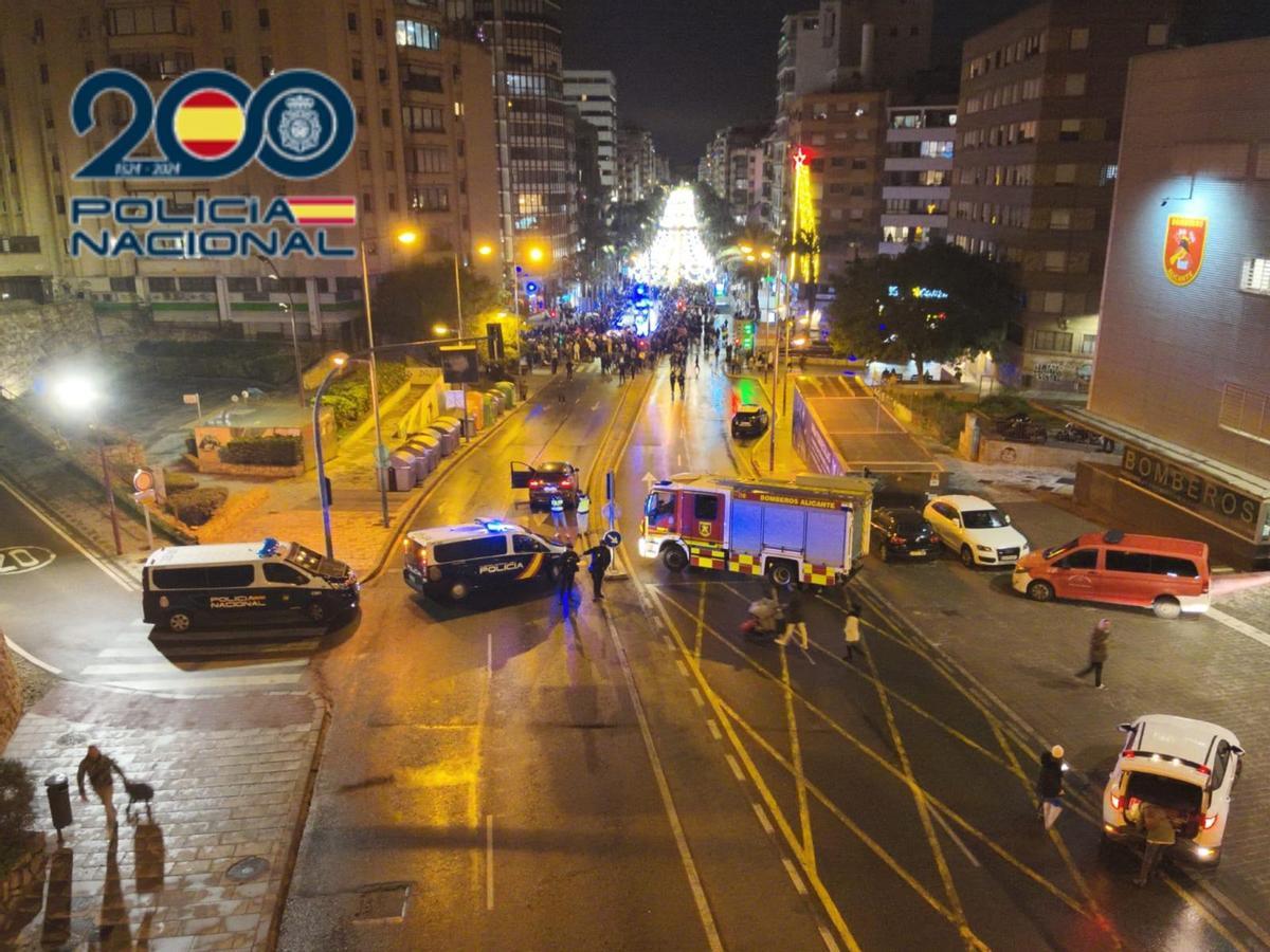 Vista general del dispositivo de seguridad en la Cabalgata.