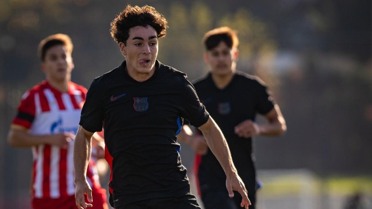 Jan Virgili, en el Estrella Roja-Barça de la Youth