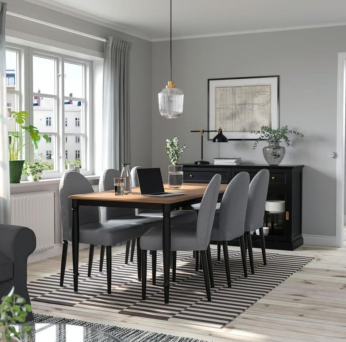 'DANDERYD', mesa y 6 sillas