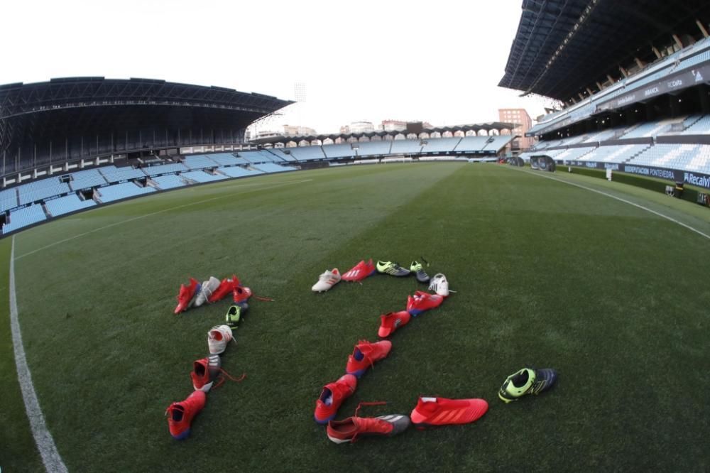 La afición del Celta se calza las botas del jugador número doce
