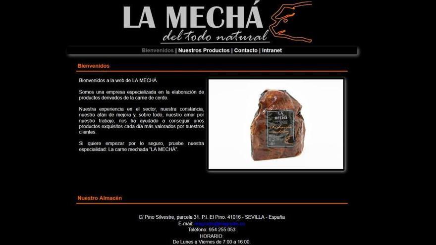 Web de la empresa La Mechá.