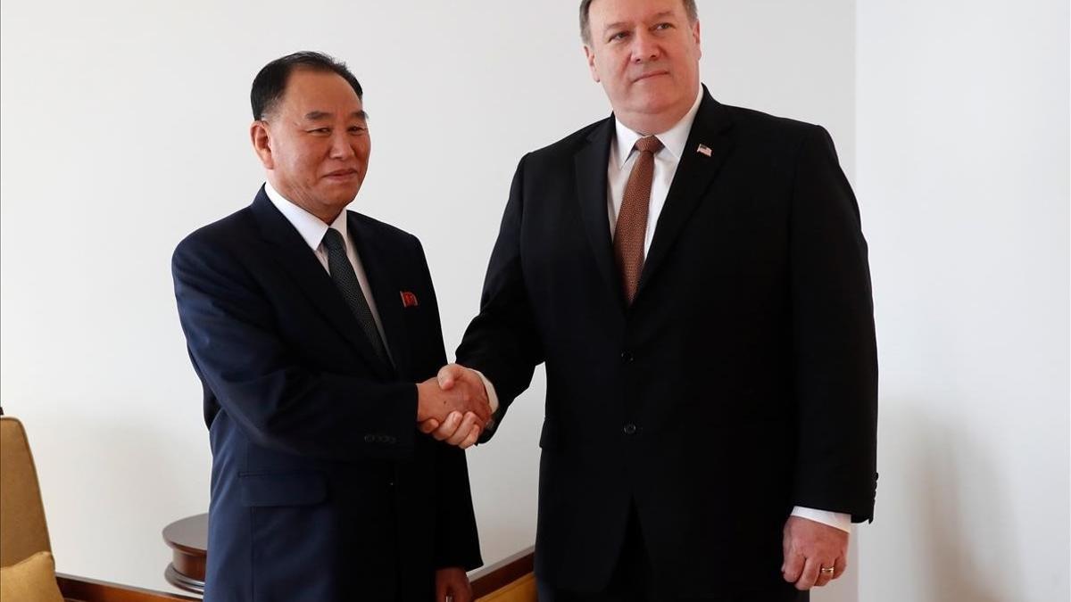 Kim Yong Chol y Mike Pompeo, secretario de Estado de EEUU.