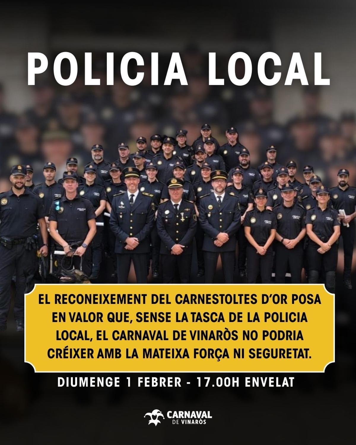 Mensaje publicado por la Comisión Organizadora del Carnaval (COC) de Vinaròs.