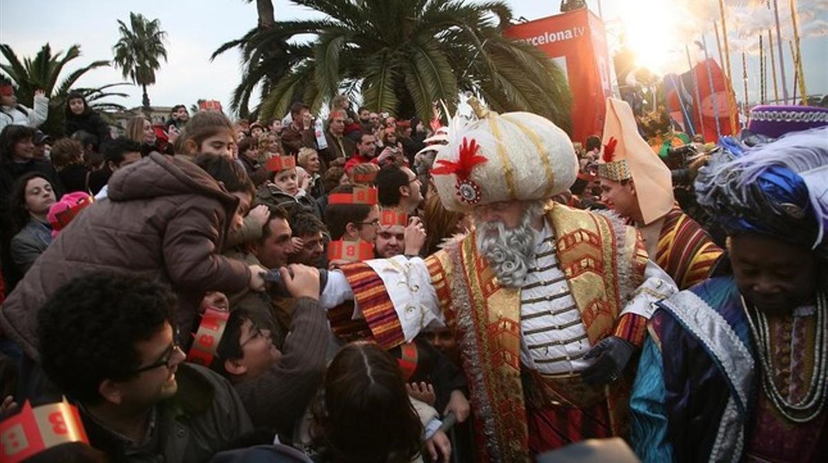 Cabalgata de los Reyes Magos en Barcelona.