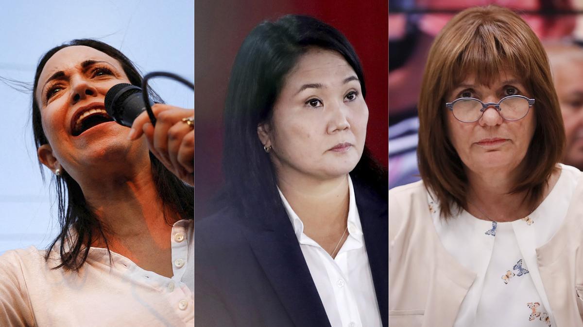 Corina Machado, Keiko Fujimori y Patricia Bullrich.