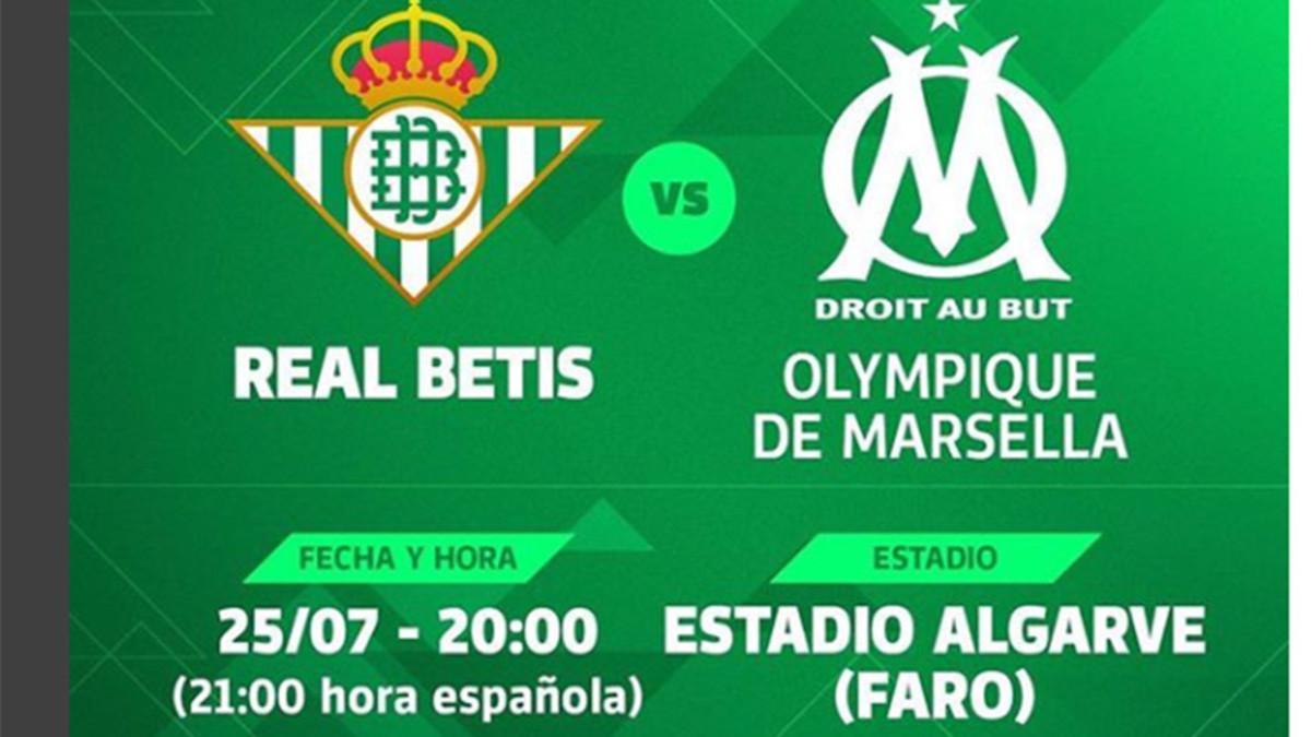 El Betis jugará un amistoso contra el Olympique de Marsella