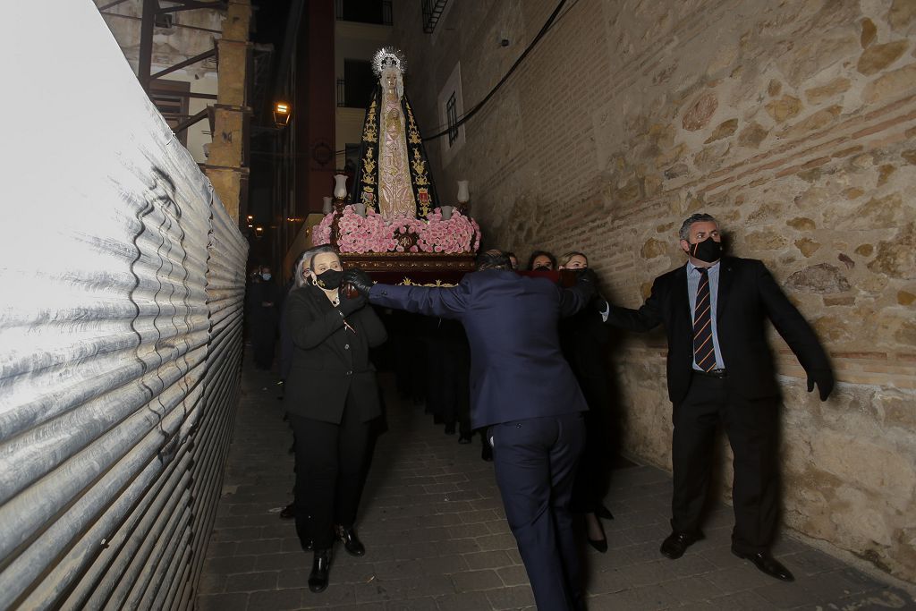 Semana Santa de Lorca 2022: Virgen de la Soledad del Paso Negro, iglesia y procesión