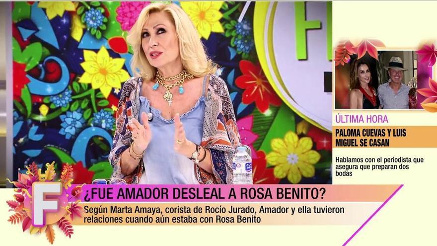 Rosa Benito responde a Rocío Carrasco y defiende a Amador Mohedano: &quot;Estoy oyendo barbaridades&quot;