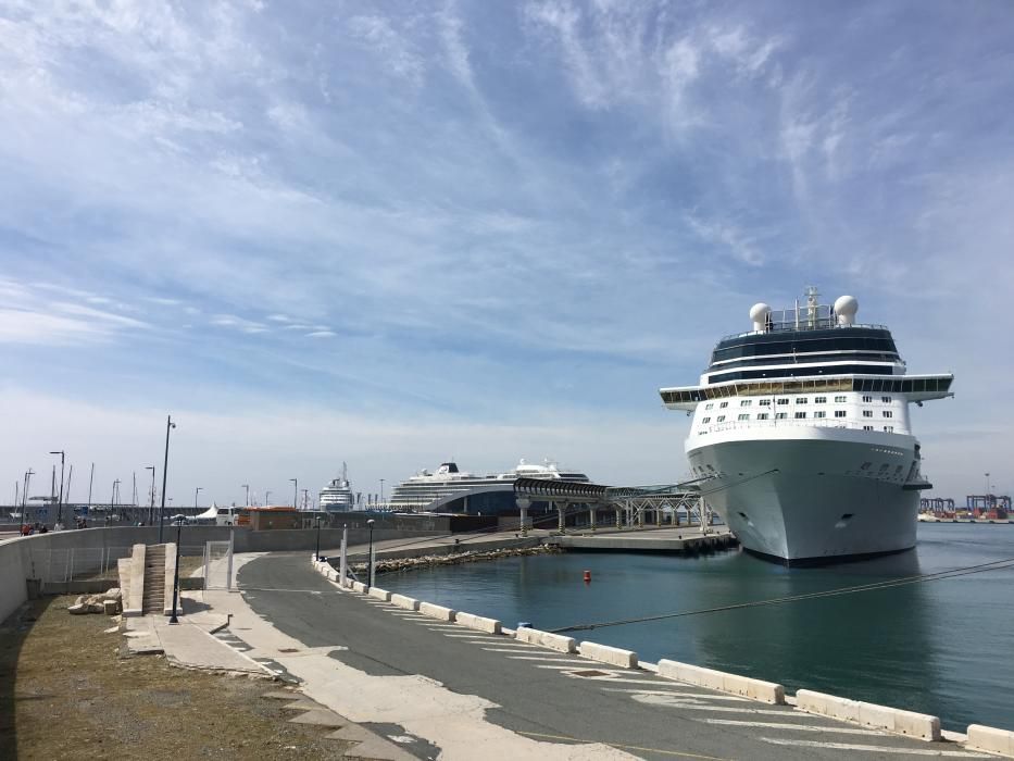 Hasta siete buques coinciden en el Puerto de Málaga este miércoles, 27 de abril