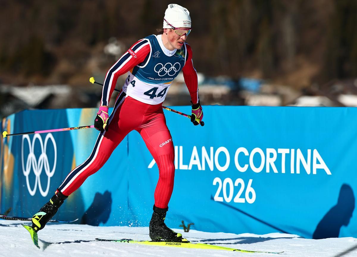 Johannes Høsflot Klæbo compitiendo en Milán-Cortina 2026.