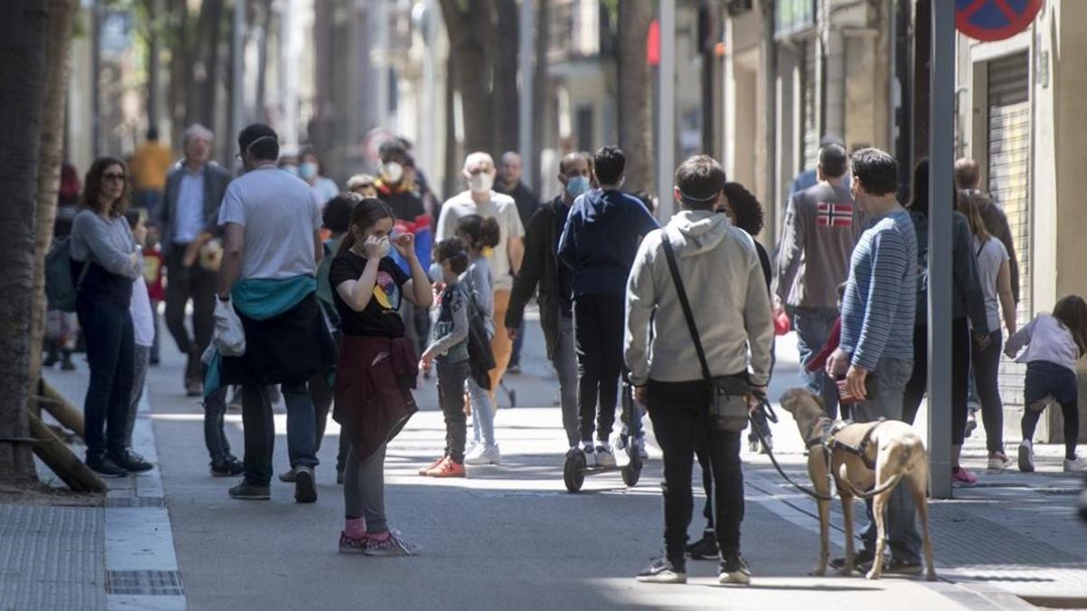 Primer día de desconfinamiento para menores de 14 años en Barcelona.