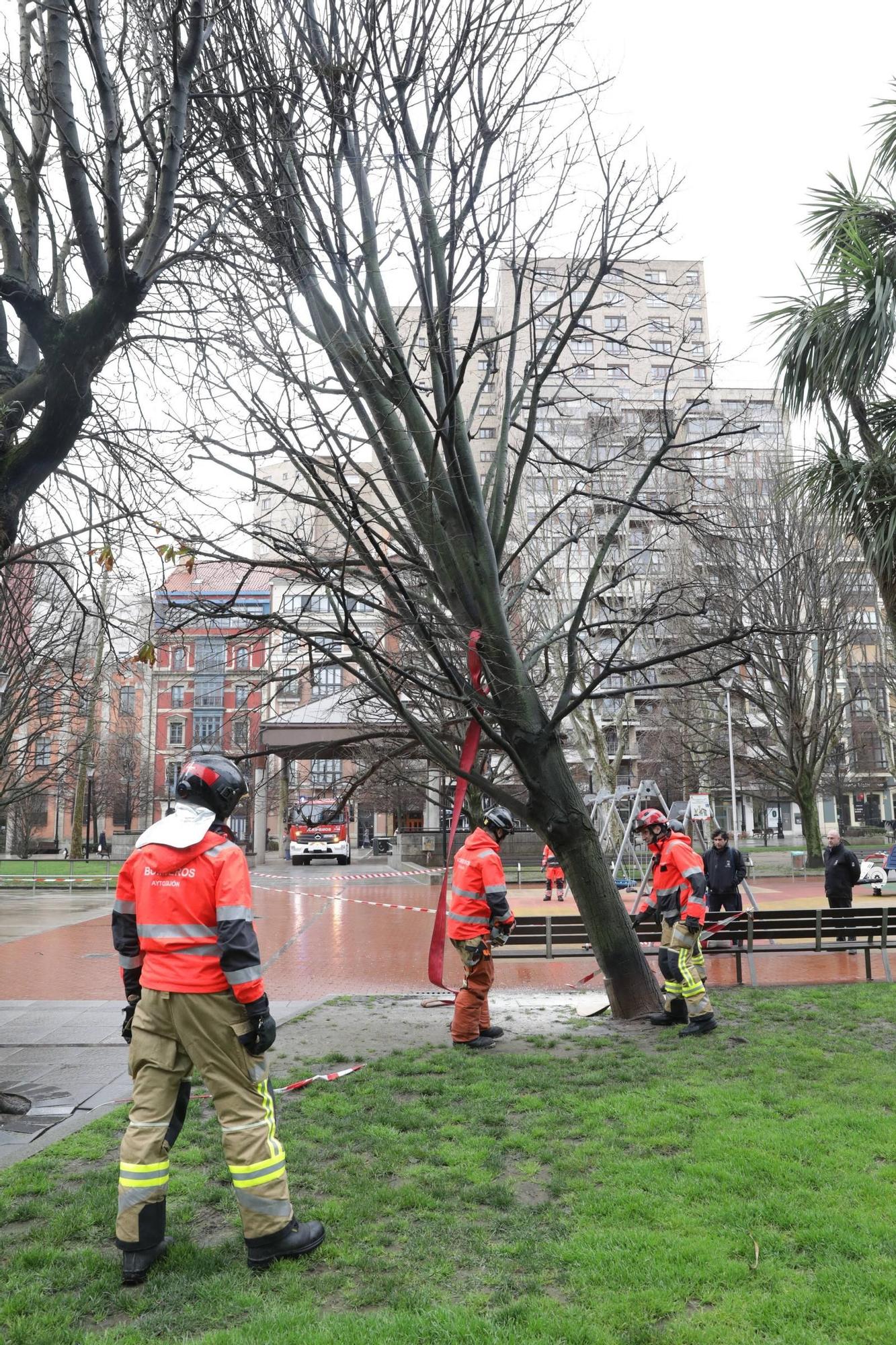 Los efectos de la "tormentona" en Gijón (en imágenes)