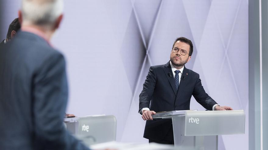 Pere Aragonès durant el debat electoral del 12-M a RTVE Catalunya