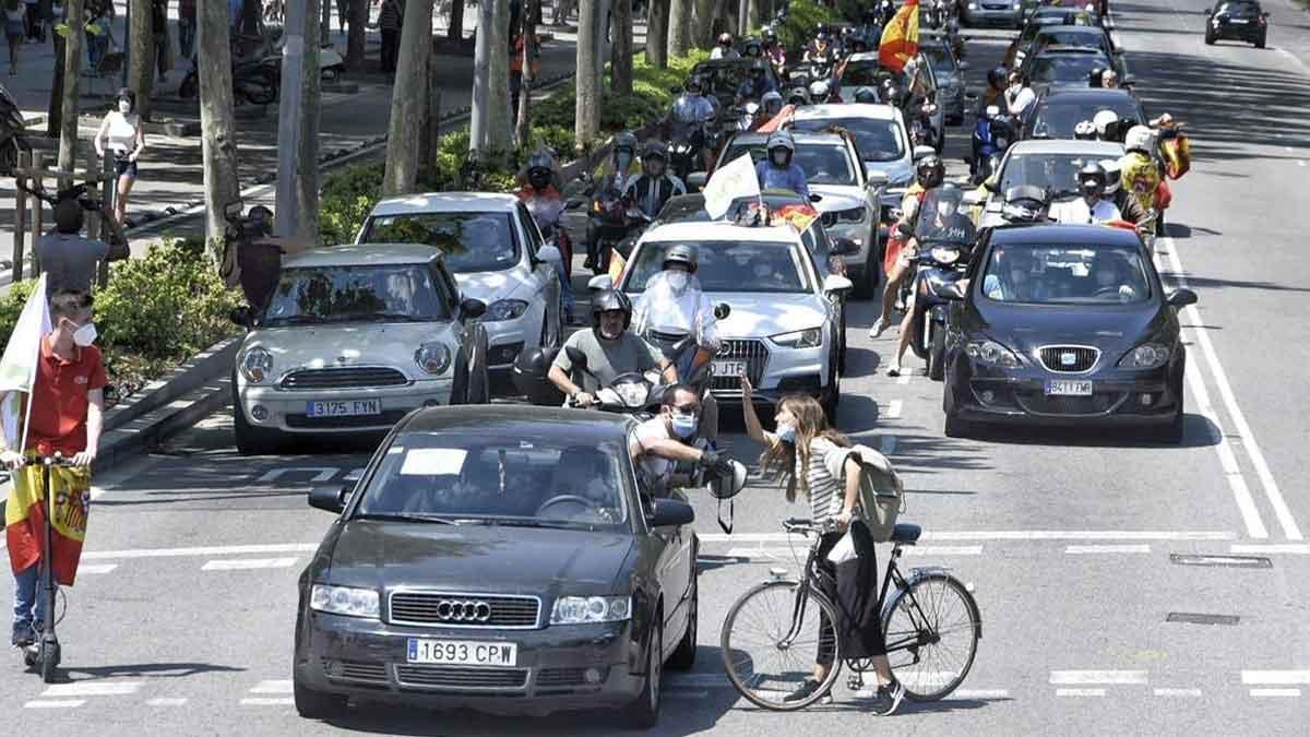 Manifestación de VOX contra el Gobierno en Barcelona.