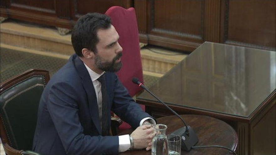 Roger Torrent durant la seva intervenció en el Tribunal Suprem.