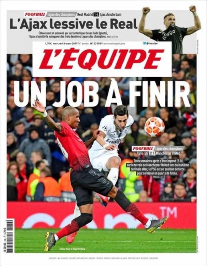 Portada de lEquipe del 6 de marzo del 2019