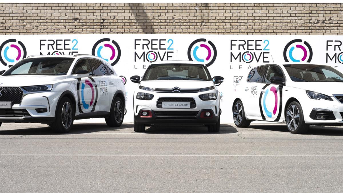 Modelos de DS, CItroën y Peugeot para Free2Move Lease.