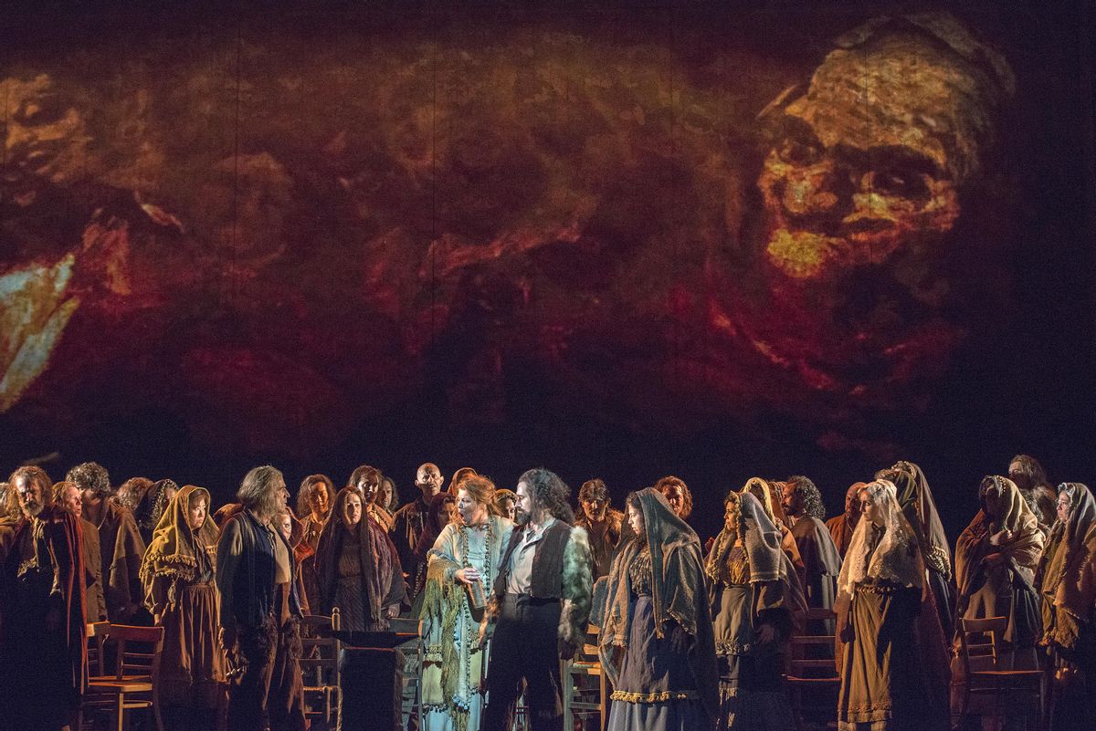 Ensayo de una versión de 'Il Trovatore' en Barcelona en 2017.