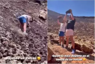 Atentado medioambiental en Canarias: Dos influencers se cuelan en un volcán para hacer el 'indio'