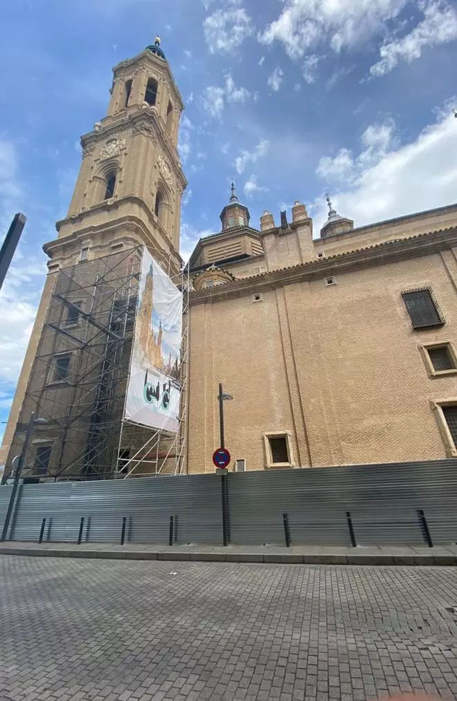 La cubierta oeste del Pilar está en obras por filtraciones de agua