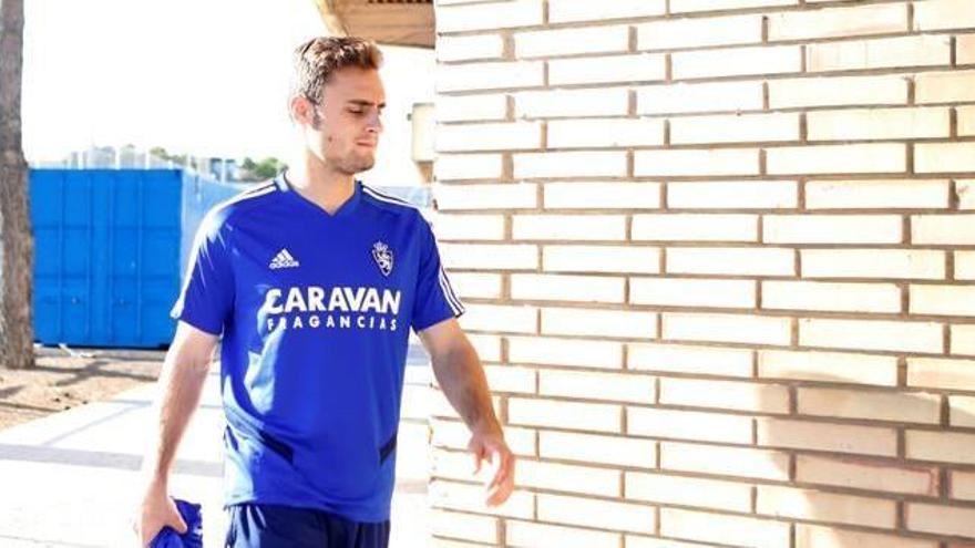 Lasure, antes de un entrenamiento con el Zaragoza