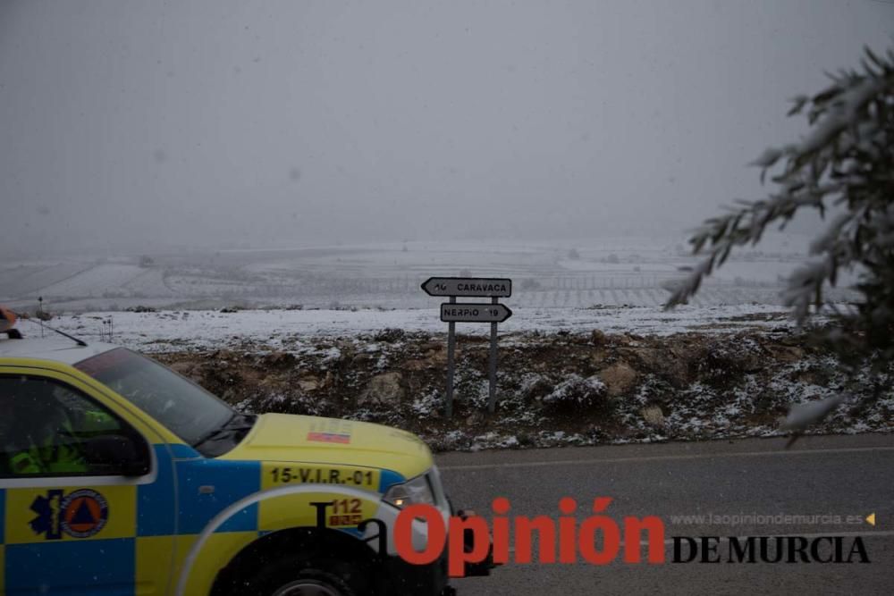 Nieva en las pedanías altas de la comarca del Noro