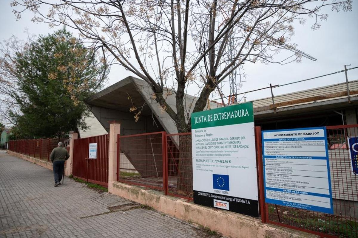 Las obras de ampliación del colegio Cerro de Reyes de Badajoz finalizarán en abril