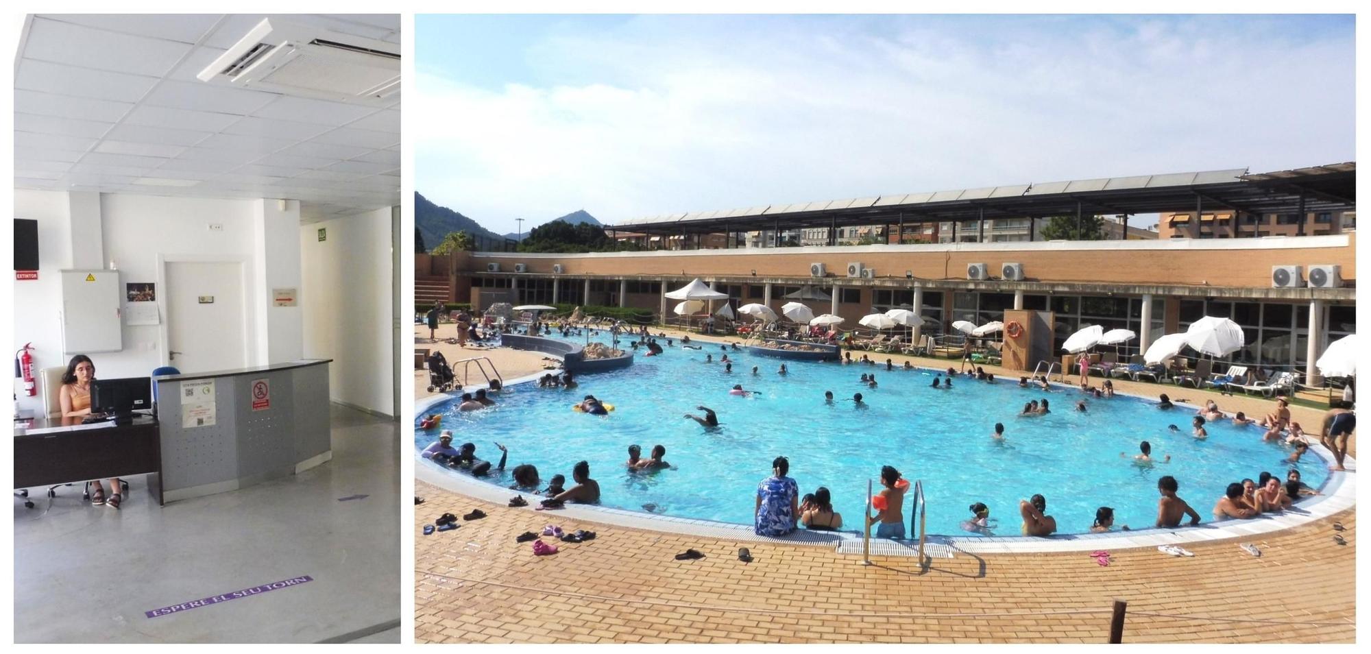 A la izquierda Centre Social Joan Climent, a la derecha piscina de Roís de Corella, esta tarde.