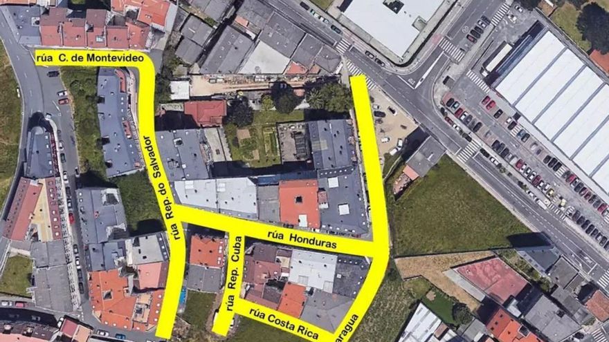 Las calles donde se ejecutarán las actuaciones en Arteixo. |  LOC