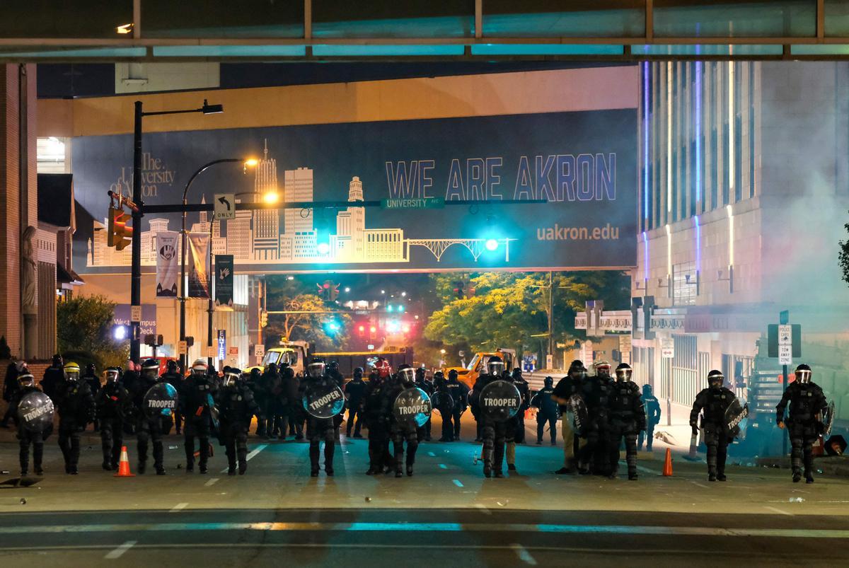 Protestes a Akron (Ohio, Estats Units).