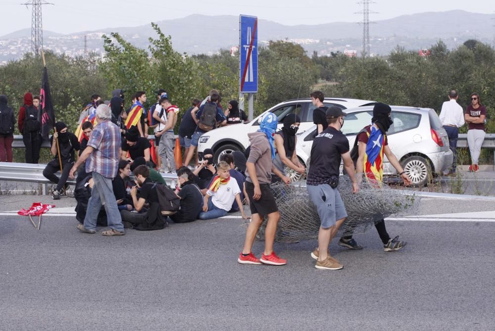 Tall de l'autopista AP-7 a Girona sud per protestar per la sentència del procés