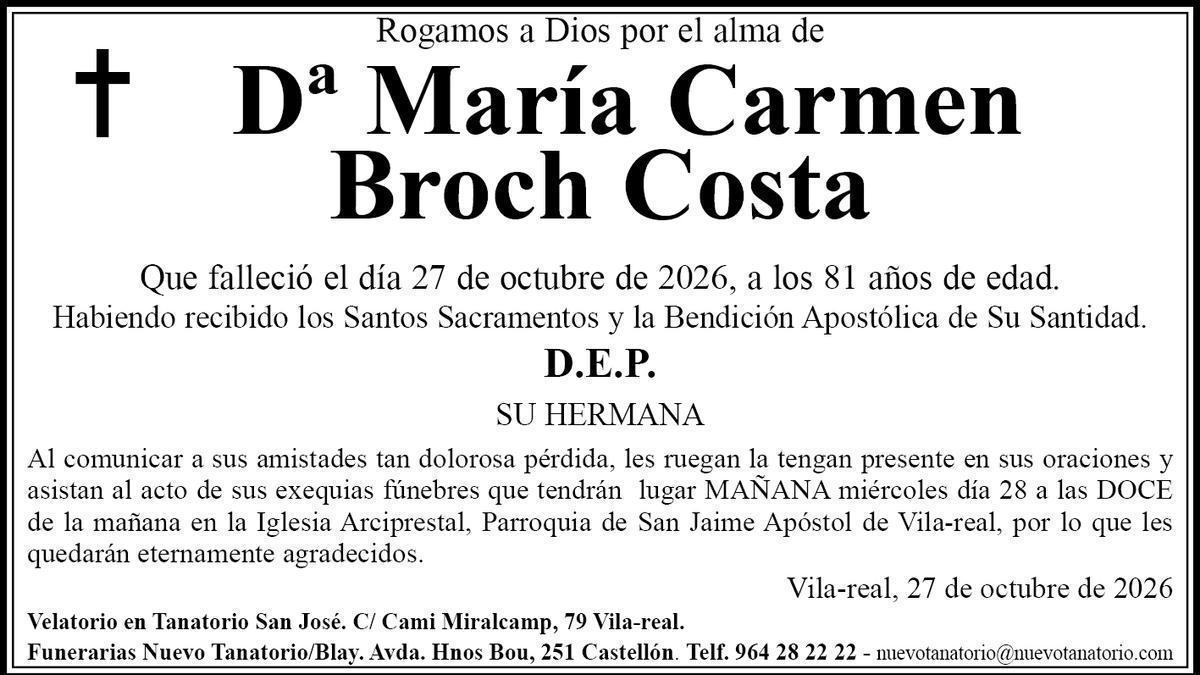 Vroch Dª María Carmen Broch Costa